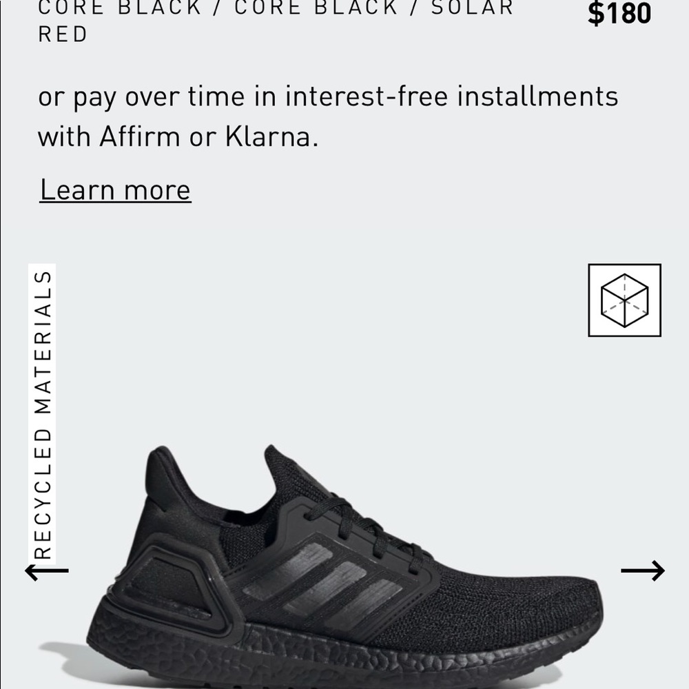 Adidas Ultraboost 20 Women’s Sneakers Size 6.5 US